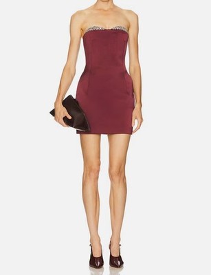 The New Arrivals Ilkyaz Ozel Women's Red Noelie Mini Dress Size 38
