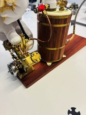 Compact Vintage V2 Steam Engine Model Dual Cylinder Powerful Toy Brass Prop