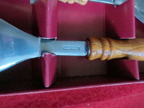 Salatbesteck Servierbesteck Edelstahl Holzgriff, Rostfrei,Aus Nachlass 2-teilig - Bild 5 von 5
