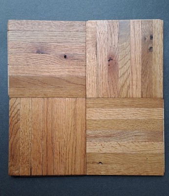 B GRADE Rustic Honey Parquet Flooring 1 SQ FT 6'' x6'' x 5/16'' 7-FINGER NOS BIN01