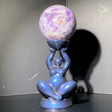 499g Rare Dreamy Amethyst Ball Crystal Sphere Freeform Energy Healing Reiki