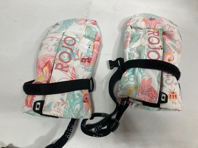 Rojo Kids Baby Size 0 Yr Snow Mittens Gloves Winter Floral Pastel Like New
