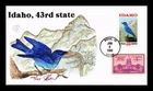 US COVER IDAHO STATEHOOD CENTENNIAL FDC COMBO PUGH HAND PAINTED