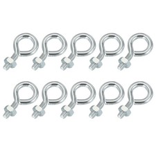 10 Pcs M3x8mm Eye Bolts, Threaded Eyebolt Eye Hooks Screws with Nut Silver