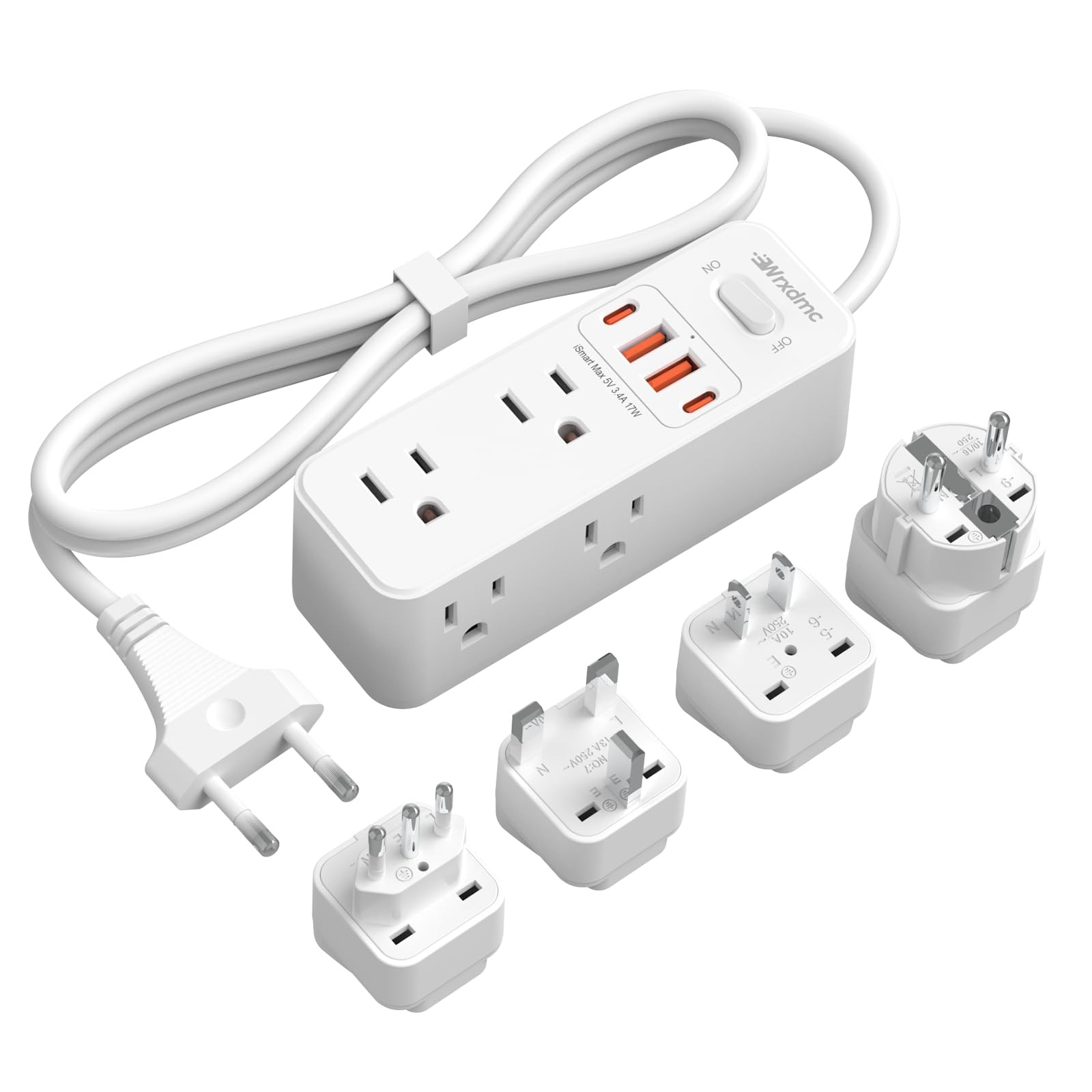 , Universal Power Adapter For Eu Uk De Jp,6 Ac Ou...