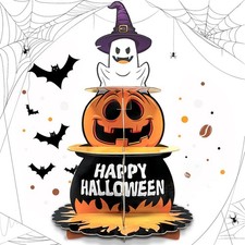 Halloween 3 Tier Cupcake Stand,Halloween cute Ghost Cupcake Holder Tower,Hall...