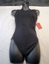 Capezio Tank Leotard With Jazz Legline Black Scoop Neckline Front  Back SZ. XL