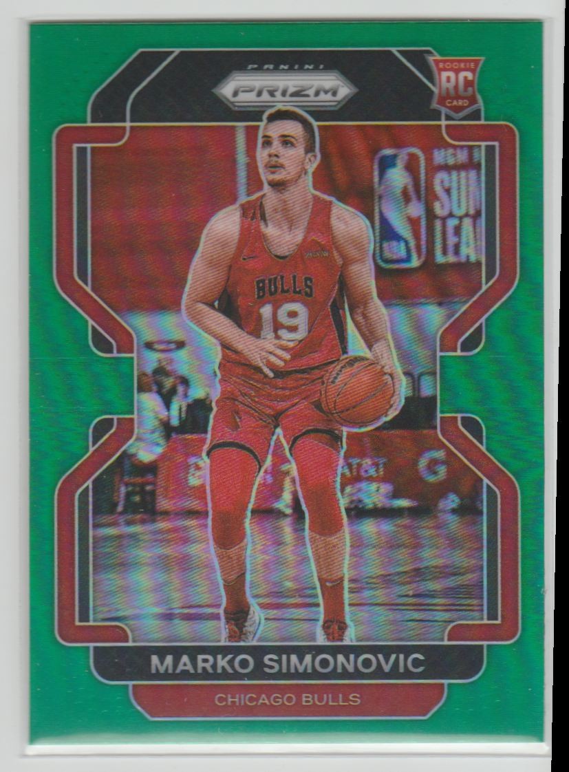 2021-22 Panini Prizm Green Marko Simonovic Rookie Chicago Bulls #166