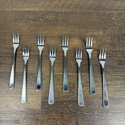 Reed & Barton Rebacraft Brigadoon Stainless Cocktail/Seafood Fork 8 Pc Korea