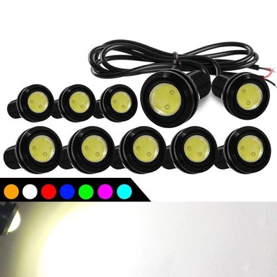 10 Stück 18 mm 9 W Eagle Eye LED Licht DRL Nebel Motorrad 18 mm, weiß 