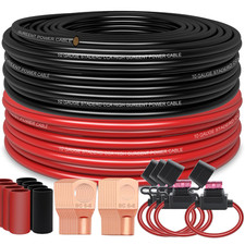 10 Gauge Automotive Wire 100ft Cca Power Ground Battery Cable With Lugs