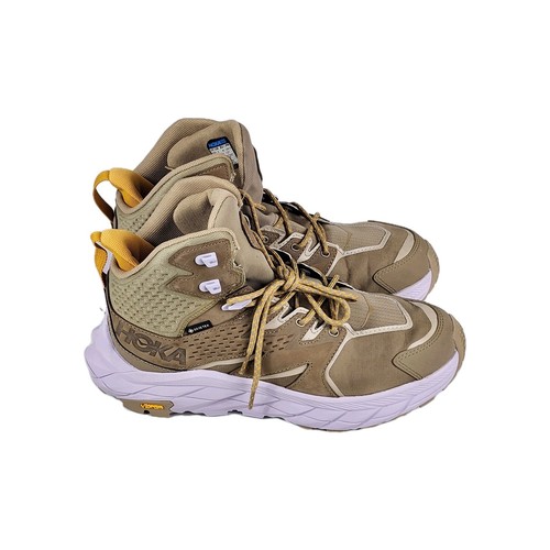HOKA One One Anacapa GTX Mid Vibram Hiking Boots Shoes Women's 9.5 Tan New Beige - Picture 2 of 7