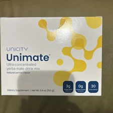 Unicity Unimate LEMON YERBA MATE 30 Stick Packs/Sachets Exp 6/2027 NEW/SEALED!