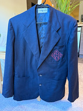 RARE Archival Vintage 1980s Ralph Lauren Sample Navy Wool Crest Blazer Sz 8 1of1