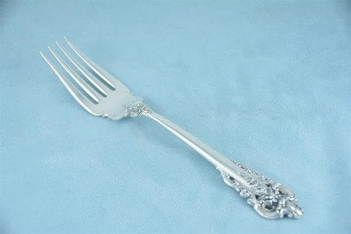 Wallace Grande Baroque Sterling Silver 8-1/8" Cold Meat Fork No Monogram