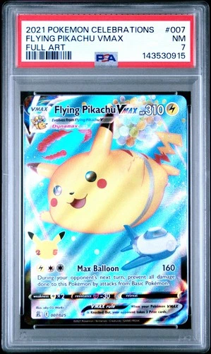 2021 POKEMON CELEBRATIONS #007 FULL ART/FLYING PIKACHU VMAX PSA 7