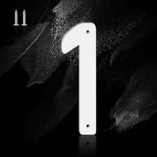 5 Inch Metal House Numbers, White Modern Minimalist Address Numbers, Waterpro...