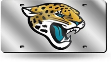Jacksonville Jaguars Premium Laser Cut Tag License Plate, Mirrored Acrylic...