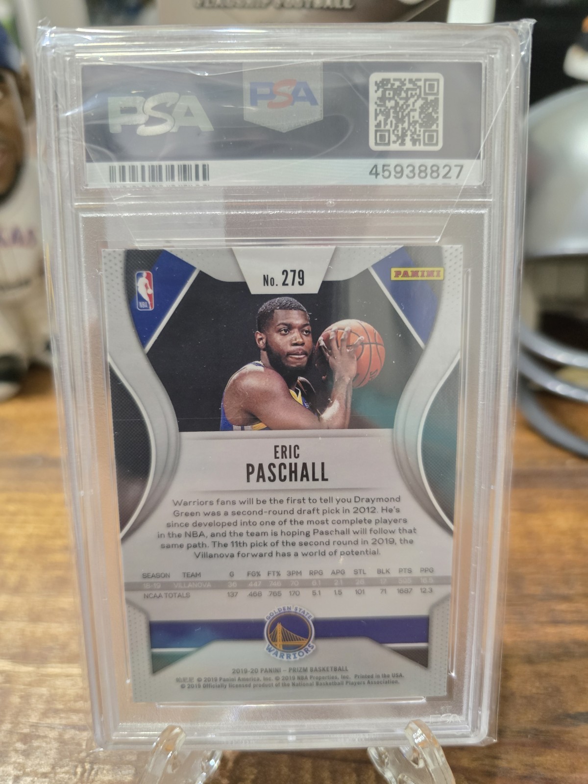 Panini Prizm 2019-20 Eric Paschall Warriors #279 RC Base Set PSA 10 view 2