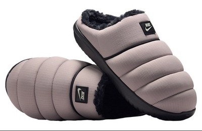 Nike Burrow SE NA College Grey Soft Faux Fur Lined Slippers IM7418-003 Size 12