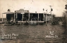 Grass Lake IL Shorty's Place Rohema 1922 RPPC Photo Postcard COPY