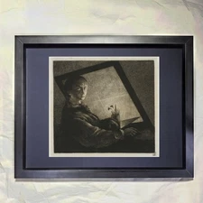 Jean Pierre Norblin De La Gourdaine "Self-Portrait" CUSTOM FRAMED Art