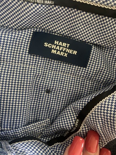 Hart Schaffner Marx Hose Herren blau Seersucker 40 ? Siehe Maße - Bild 5 von 8