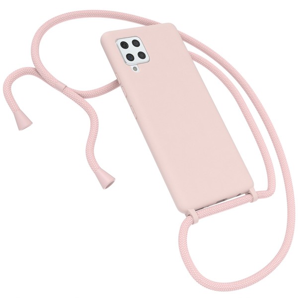 FüR Samsung Galaxy A42 5G HandyhüLle Zum UmhäNgen Mit Band Kordel Kette Altrosa-image