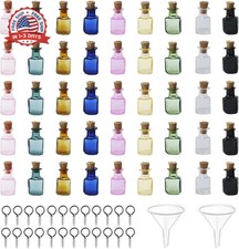 45 Pcs 2 ml Mini Colored Glass Square Potion Bottles Mini Potion Bottles with Co