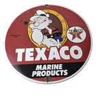 Vintage Texaco Gasoline Advertisement Sign - Popeye Gas Pump Porcelain Sign