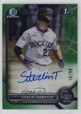 2022 Bowman Draft Chrome Pick Green Refractor 10/99 Sterlin Thompson Auto 10h2