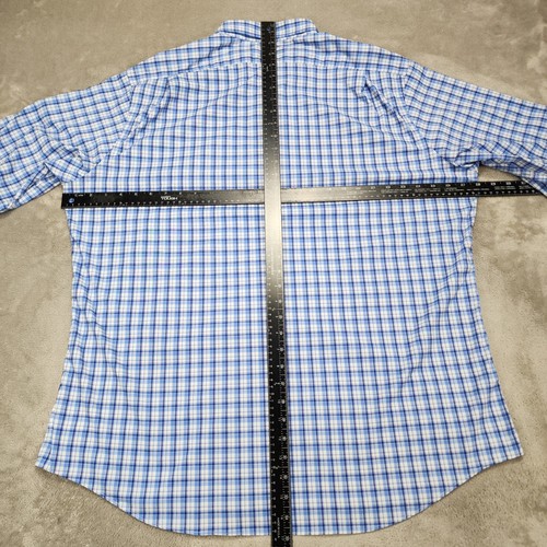 Polo Ralph Lauren Shirt Mens 2XL Blue White Plaid Classic Fit Performance Dress - Picture 10 of 13