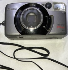 Canon Sure Shot 105 Zoom 35mm Point Shoot Auto Focus Film Camera Black Silver