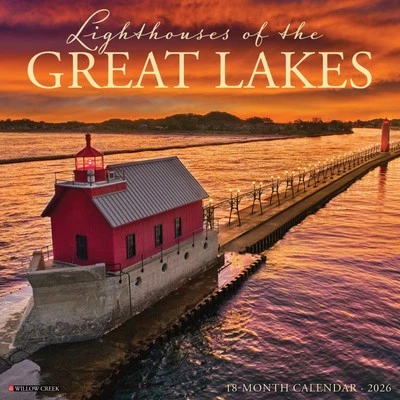 WILLOW CREEK PRESS Lighthouses of the Great Lakes 2026 12" x 12" Wall Calendar (free shipping)