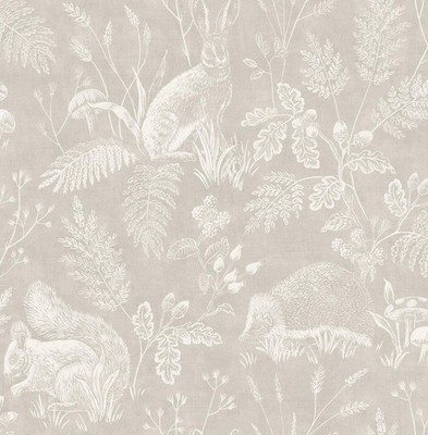 M1800_Ashdown Waldtiere Toilette Entenei cremeweiß edle Dekor Tapete