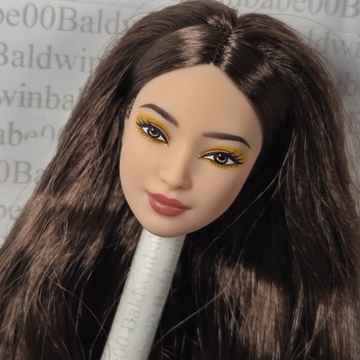 HEAD ONLY  C10 ~ GODDESS FACE ~ MATTEL BARBIE BASICS 06 BRUNETTE EASY SWAP DOLL