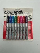 Brush Tip Permanent Markers, 8 Colored Marker...