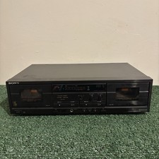 Sony TC W411 Dual Stereo Cassette Tape Deck Audio Powers On / Untested 