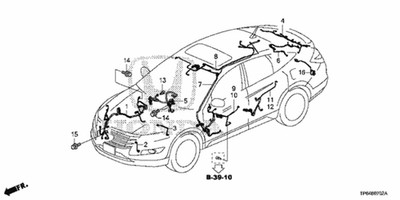 Genuine Honda Sub-Wire Harness Audio (Include Sub-Feeder) 32118-TP6-A00