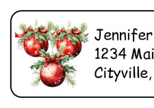 Christmas Ornament Cluster Personalized Holiday Address Labels Stickers Tags