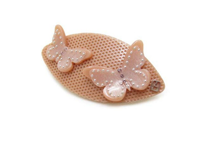 Alexandre De Paris Papillon Barrette Pink Beige