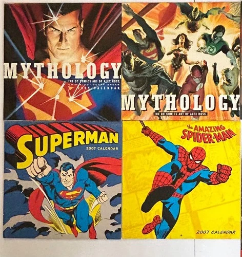 Vintage Alex Ross Marvel Comic Poster Calendar Spider-Man Superman Art DC Lot