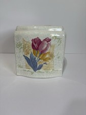 Ceramic Tissue Box Cover Floral