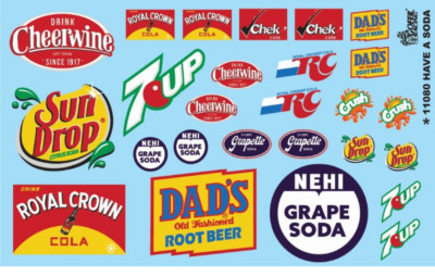 Have A Soda Sponsors 1:24 1:25 Gofer Decals 11080 Royal Crown Sun Drop 7Up Etc