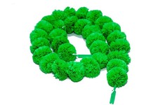 5feet long Green Artificial Marigold Garland-Vibrant Flower Decoration 5 Strings