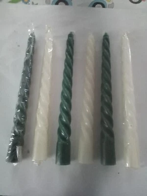 lot De 6 Bougies En Cire Torsadées - Photo 1/4