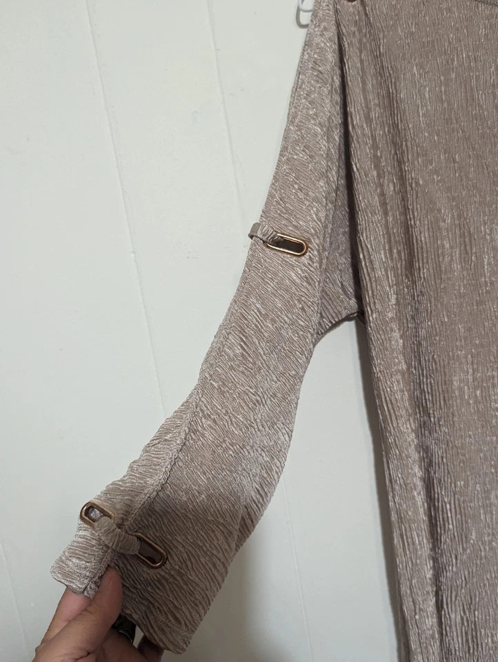 Женский кабель и калибра размер большой блузка золотой верхний 3/4 раздельный рукав  - Изображение 2 из 4