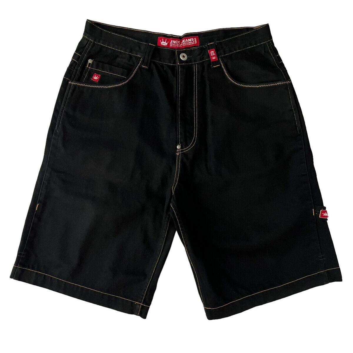 JNCO Jeans Shorts Size 36 Black Denim Skater Grunge Punk JNCO Jeans Shorts Size 36 Black Denim Skater Grunge Punk