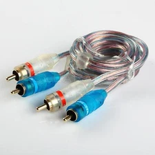 3ft Gold Plated 3' RCA Blue No Noise Video  2 Male To Male Stereo Cable Adapter