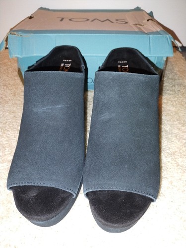 Toms Florence Women's 9.5 Black Suede Slide Heels NIB - Picture 4 of 11